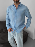 Vertically Striped Long Sleeve Shirt