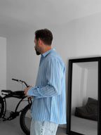 Vertically Striped Long Sleeve Shirt