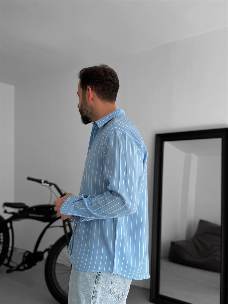 Vertically Striped Long Sleeve Shirt