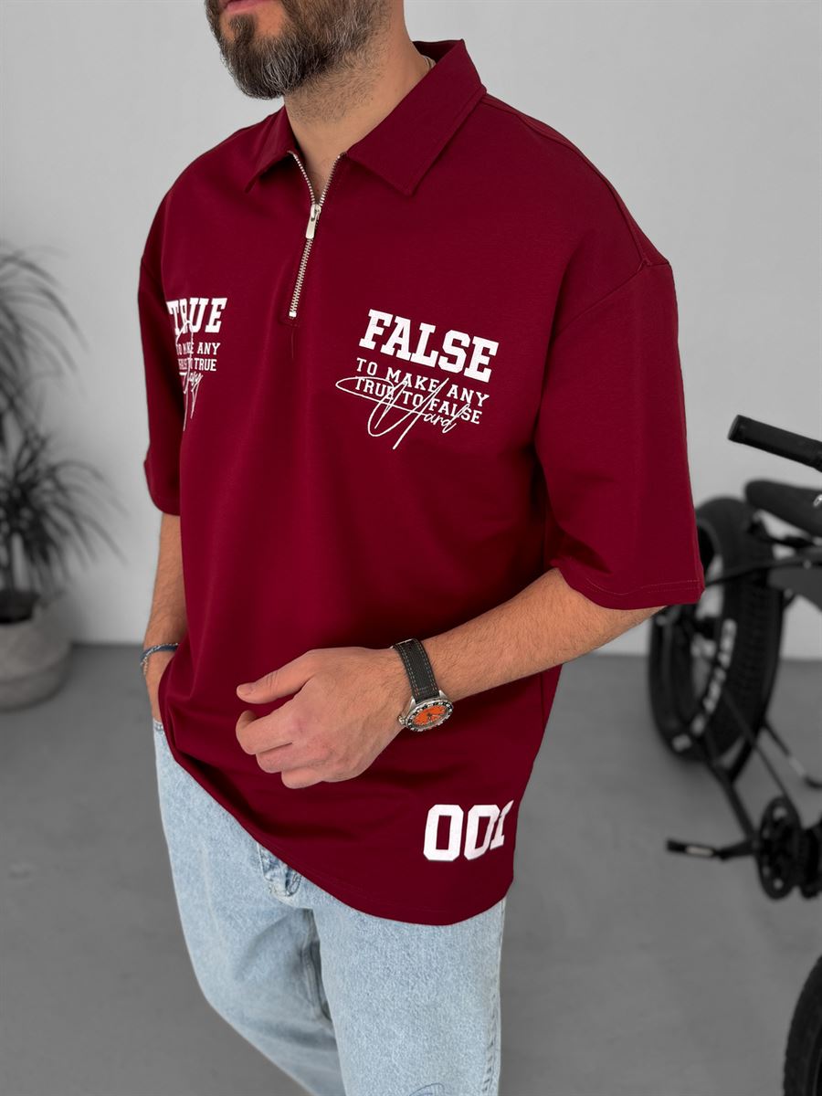 False Printed Half-Zip T-Shirt