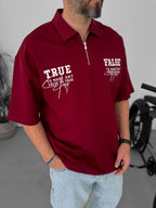 False Printed Half-Zip T-Shirt