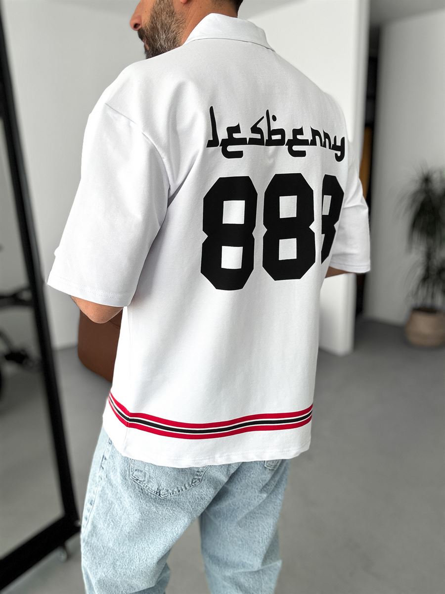 888 Printed Half-Zip T-Shirt