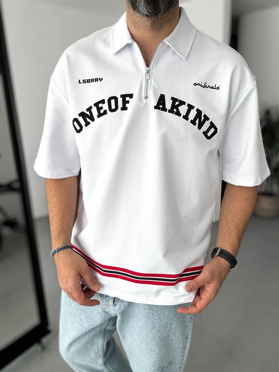 888 Printed Half-Zip T-Shirt