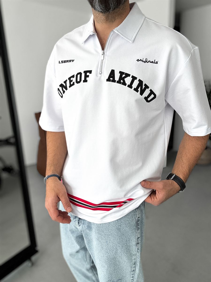 888 Printed Half-Zip T-Shirt