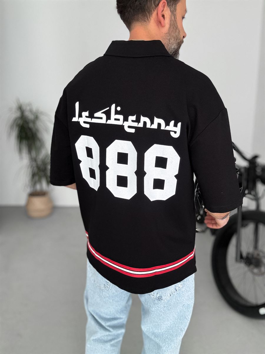 888 Printed Half-Zip T-Shirt