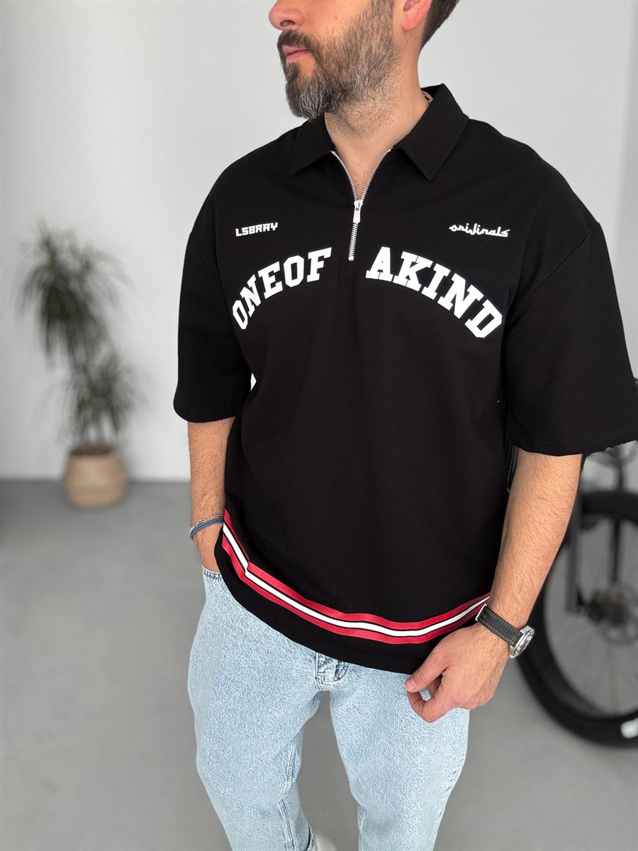 888 Printed Half-Zip T-Shirt