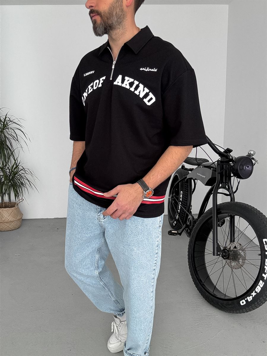 888 Printed Half-Zip T-Shirt