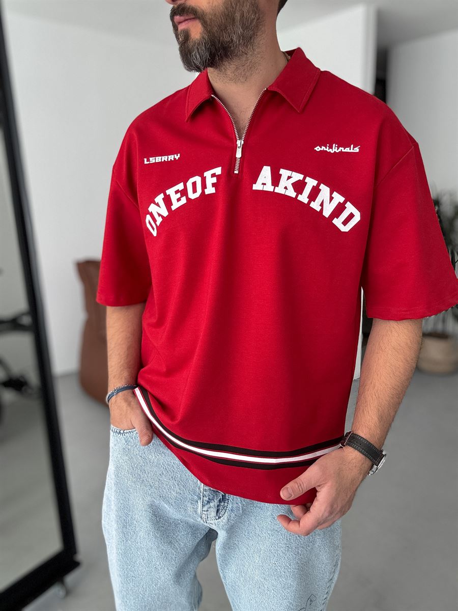 888 Printed Half-Zip T-Shirt