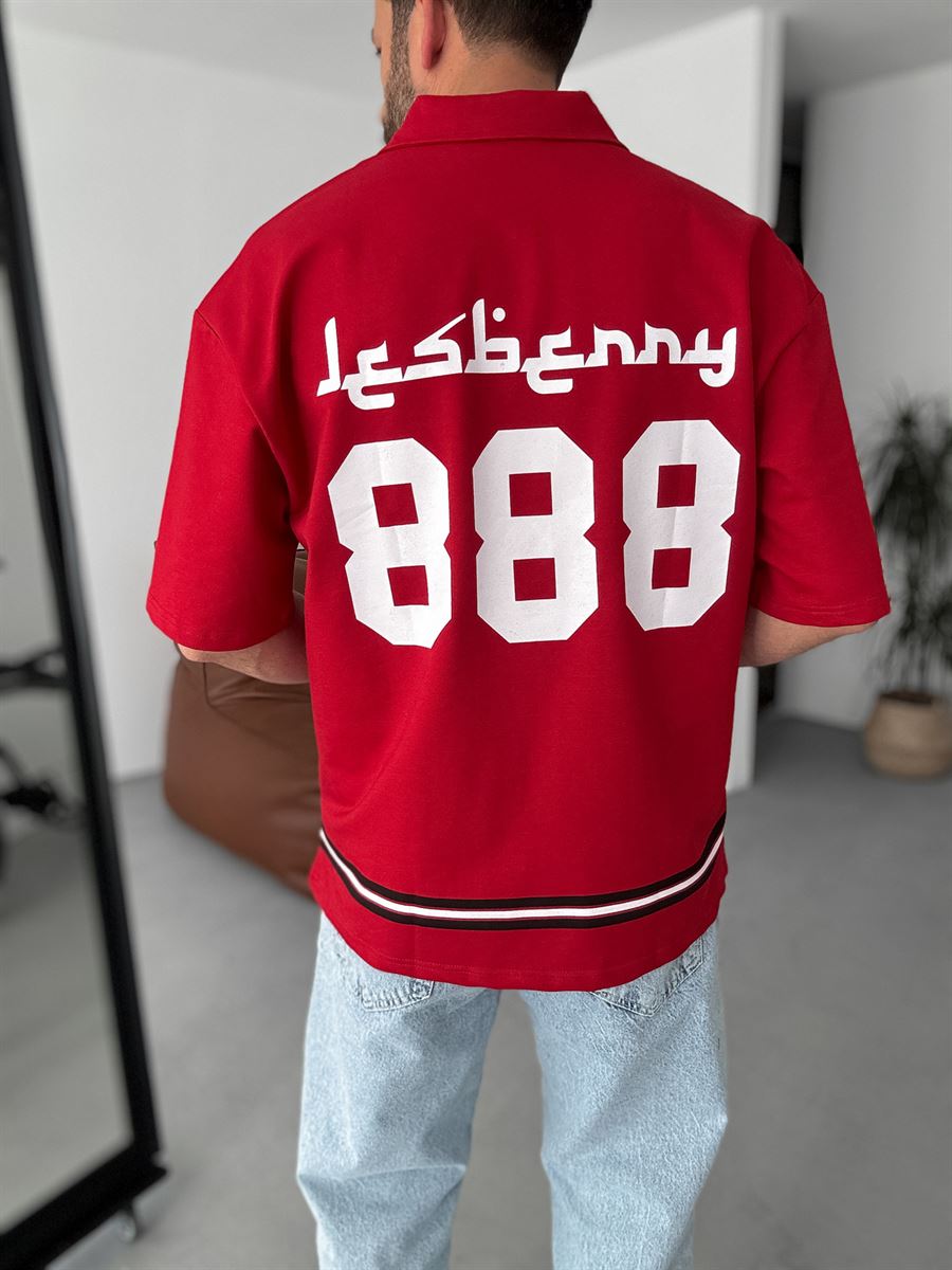 888 Printed Half-Zip T-Shirt