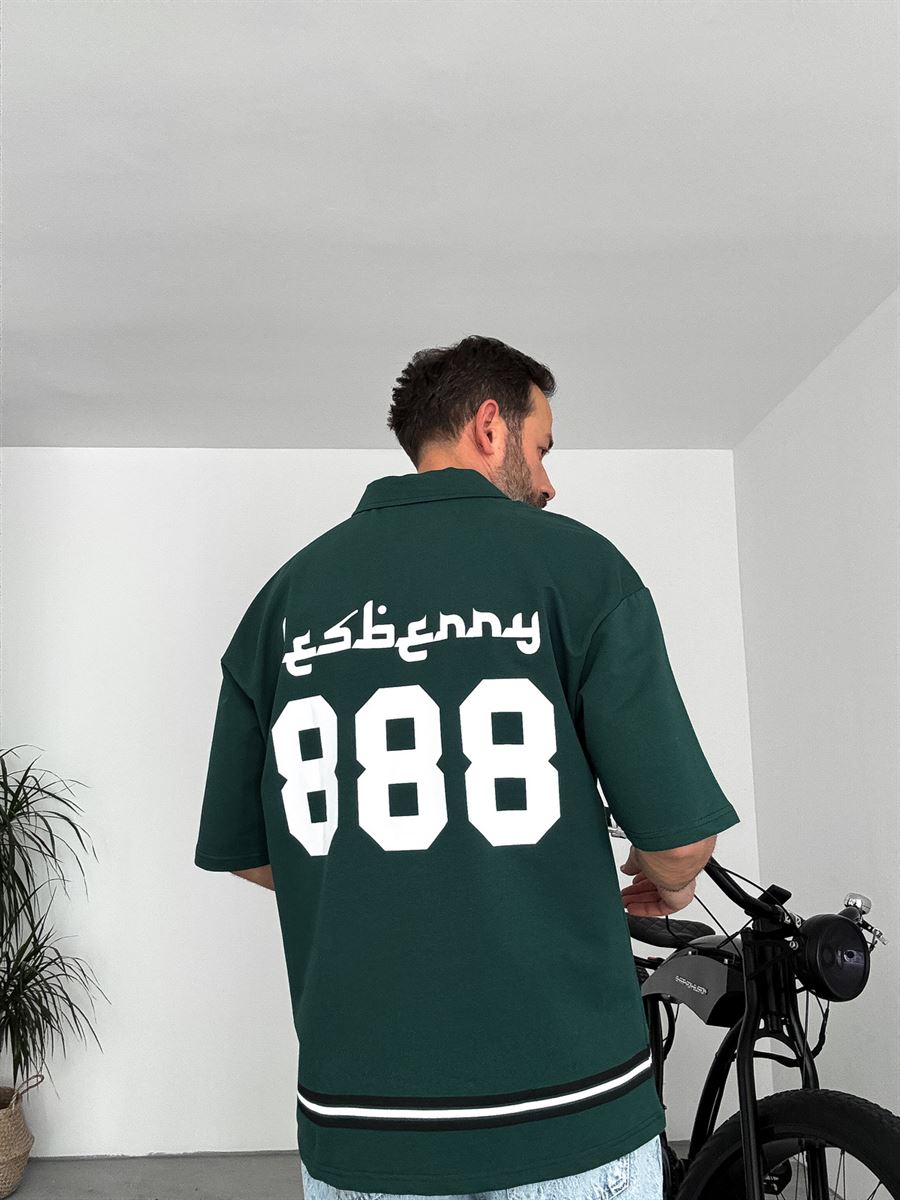 888 Printed Half-Zip T-Shirt