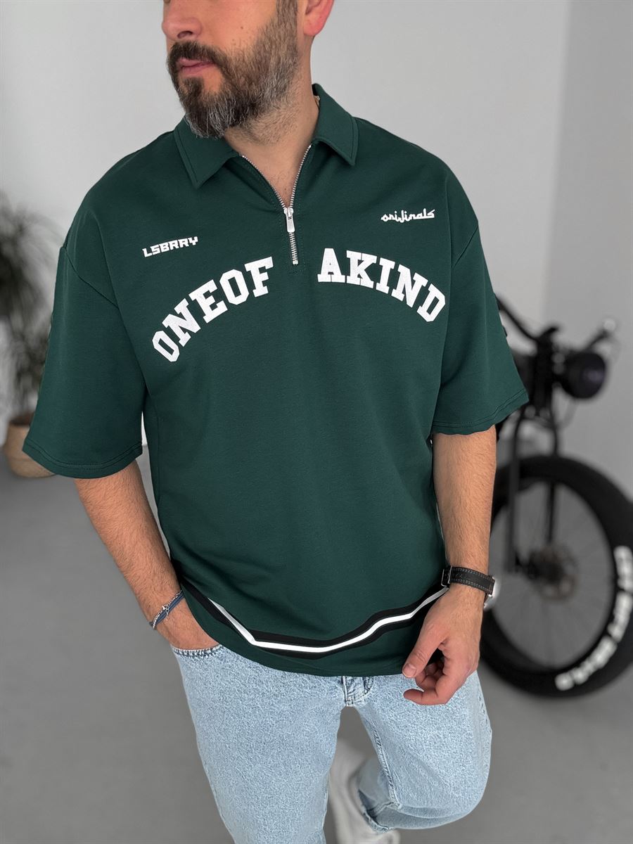 888 Printed Half-Zip T-Shirt