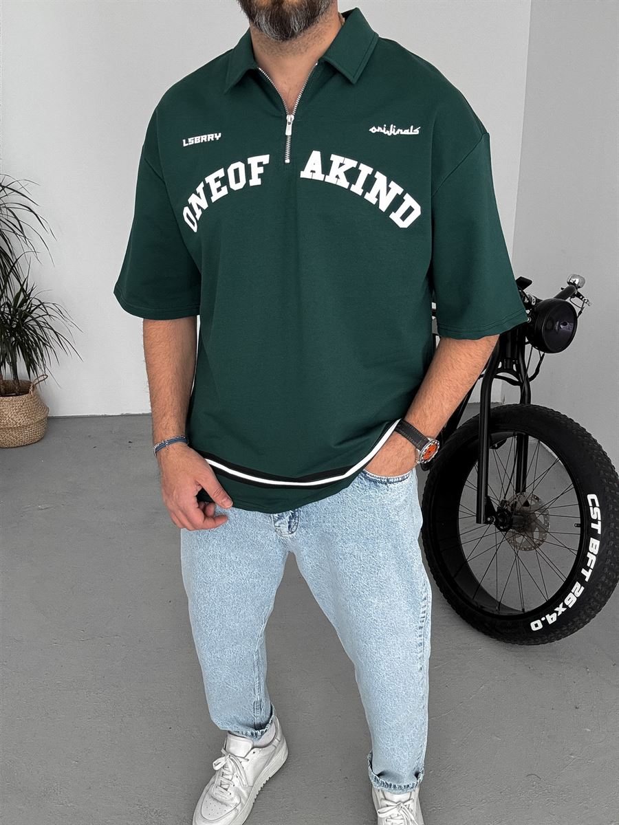 888 Printed Half-Zip T-Shirt