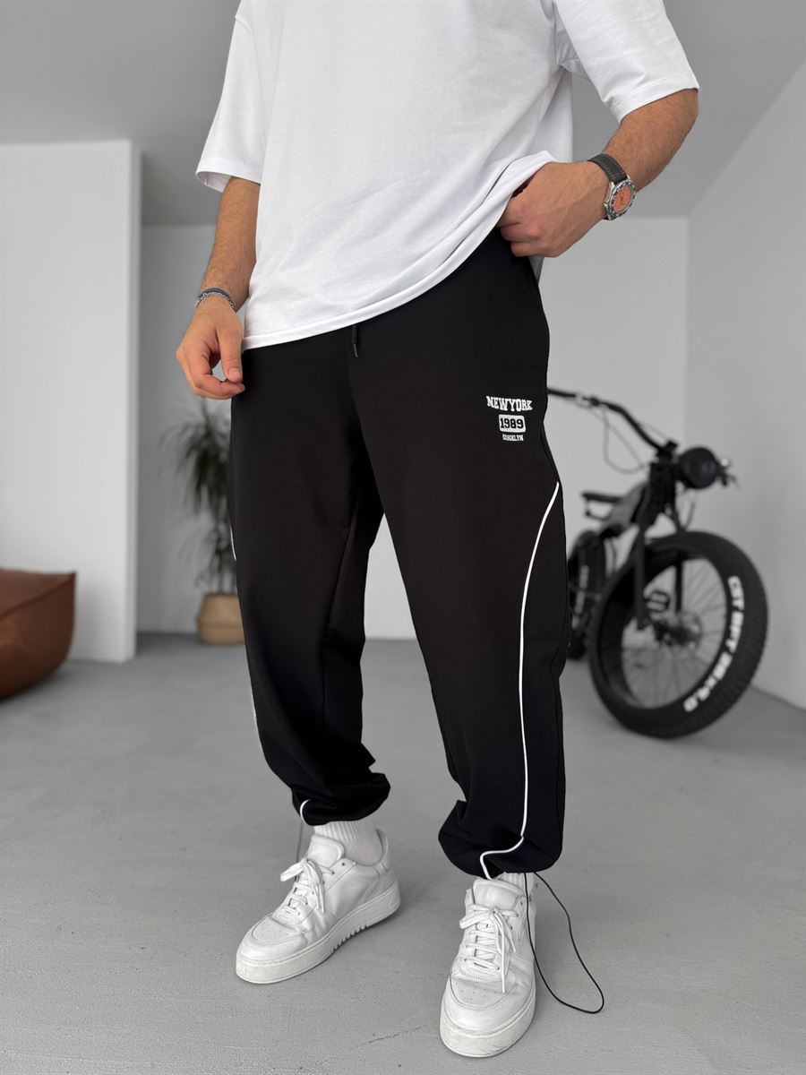 New York Embroidered Stopper Hem Sweatpants