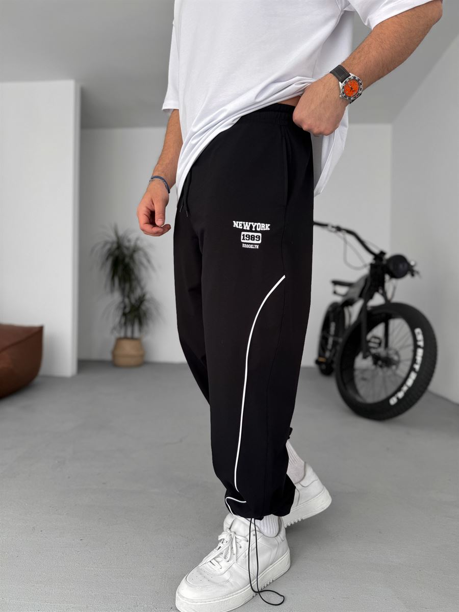 New York Embroidered Stopper Hem Sweatpants