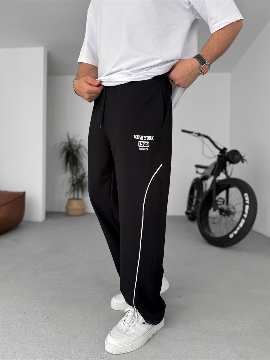 New York Embroidered Stopper Hem Sweatpants