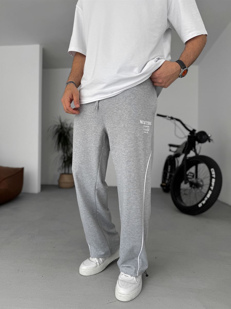 New York Embroidered Stopper Hem Sweatpants