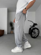 New York Embroidered Stopper Hem Sweatpants