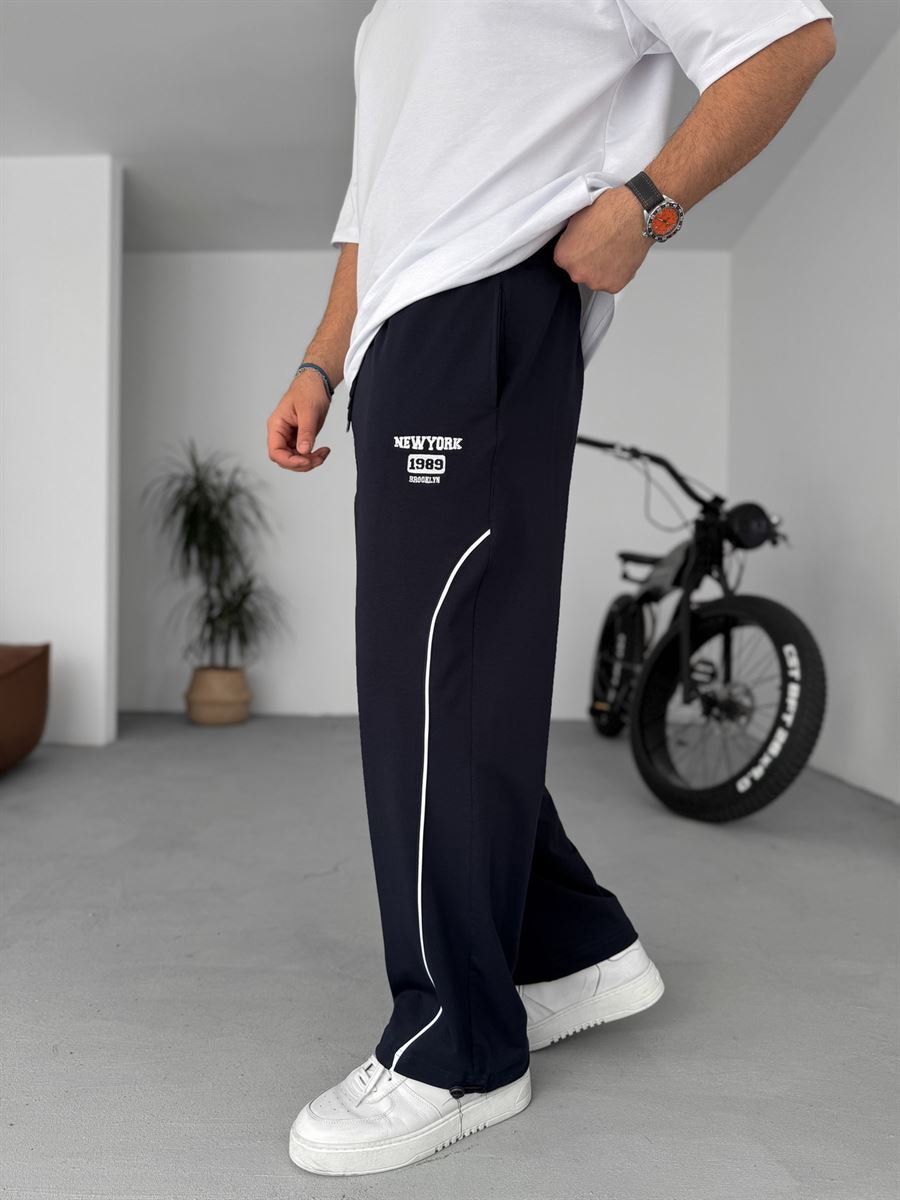 New York Embroidered Stopper Hem Sweatpants