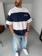 Striped Something Embroidered Oversize T-Shirt