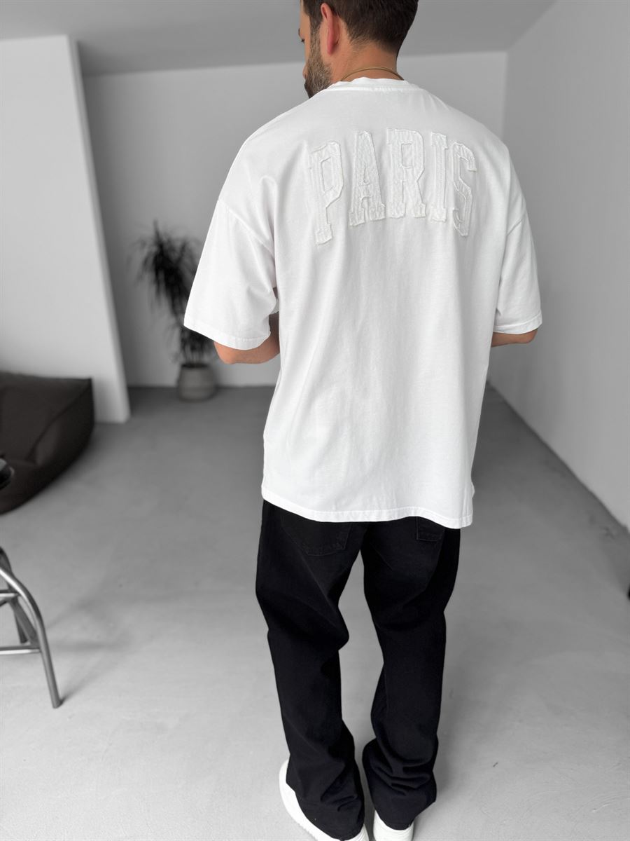 Paris Distressed Text Oversize T-Shirt