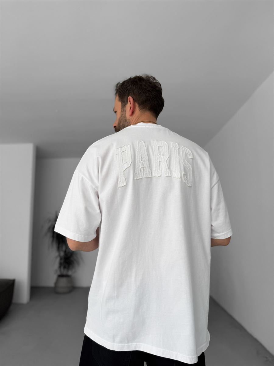 Paris Distressed Text Oversize T-Shirt