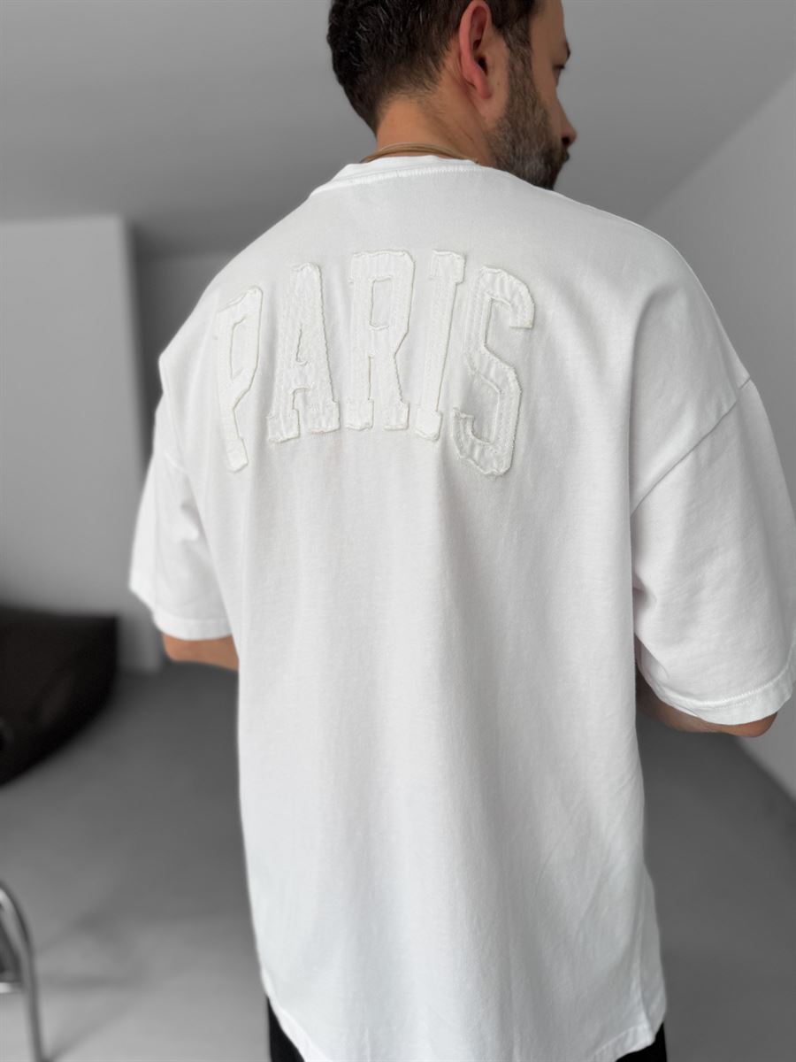 Paris Distressed Text Oversize T-Shirt
