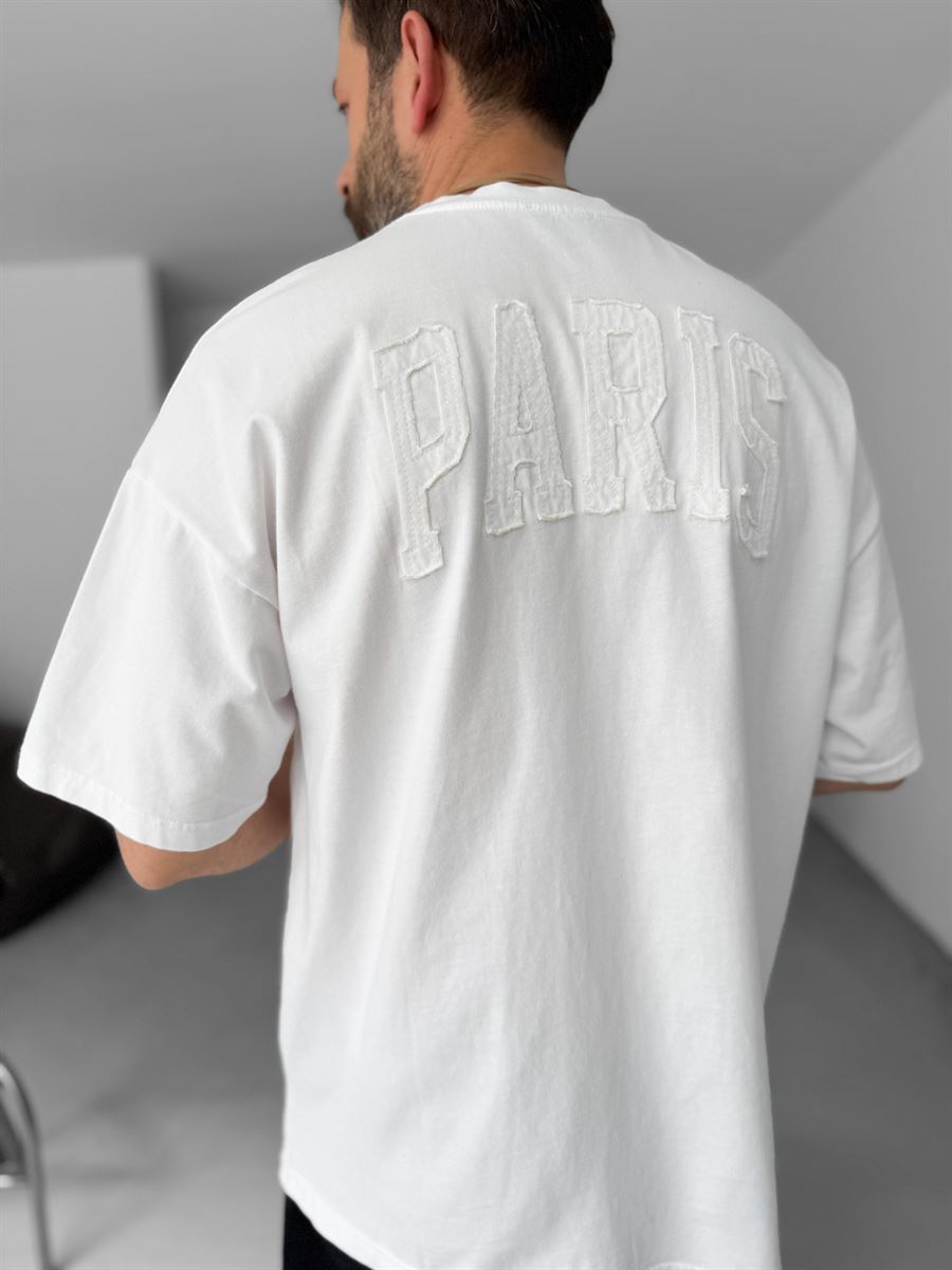 Paris Distressed Text Oversize T-Shirt