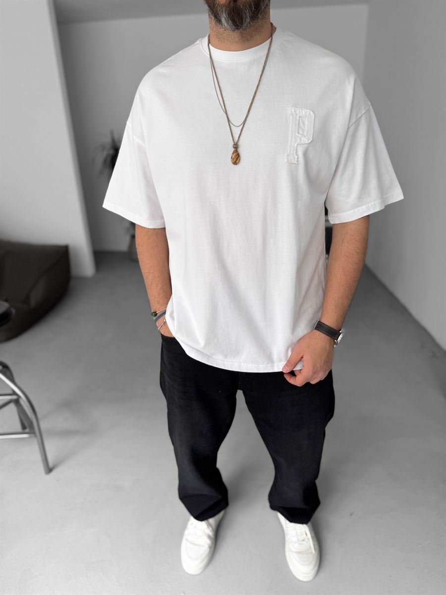 Paris Distressed Text Oversize T-Shirt