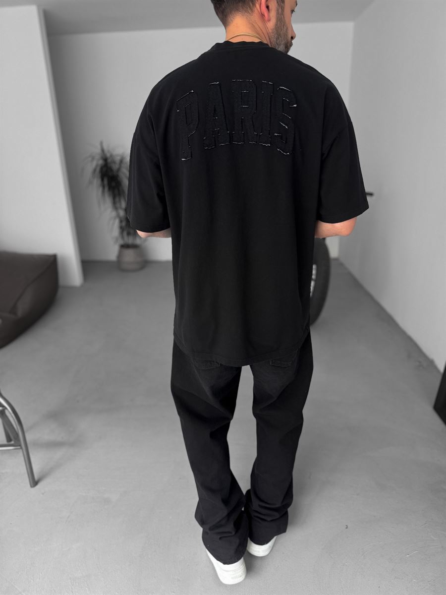 Paris Distressed Text Oversize T-Shirt