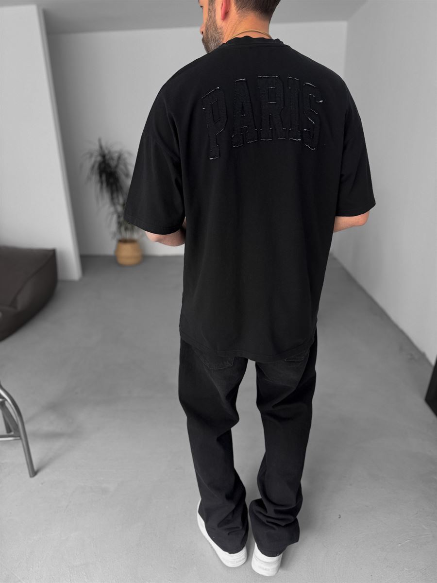 Paris Distressed Text Oversize T-Shirt