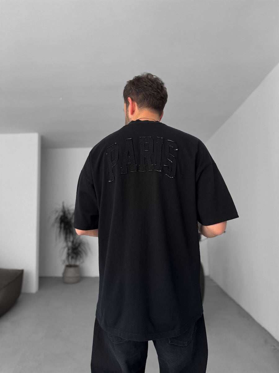 Paris Distressed Text Oversize T-Shirt