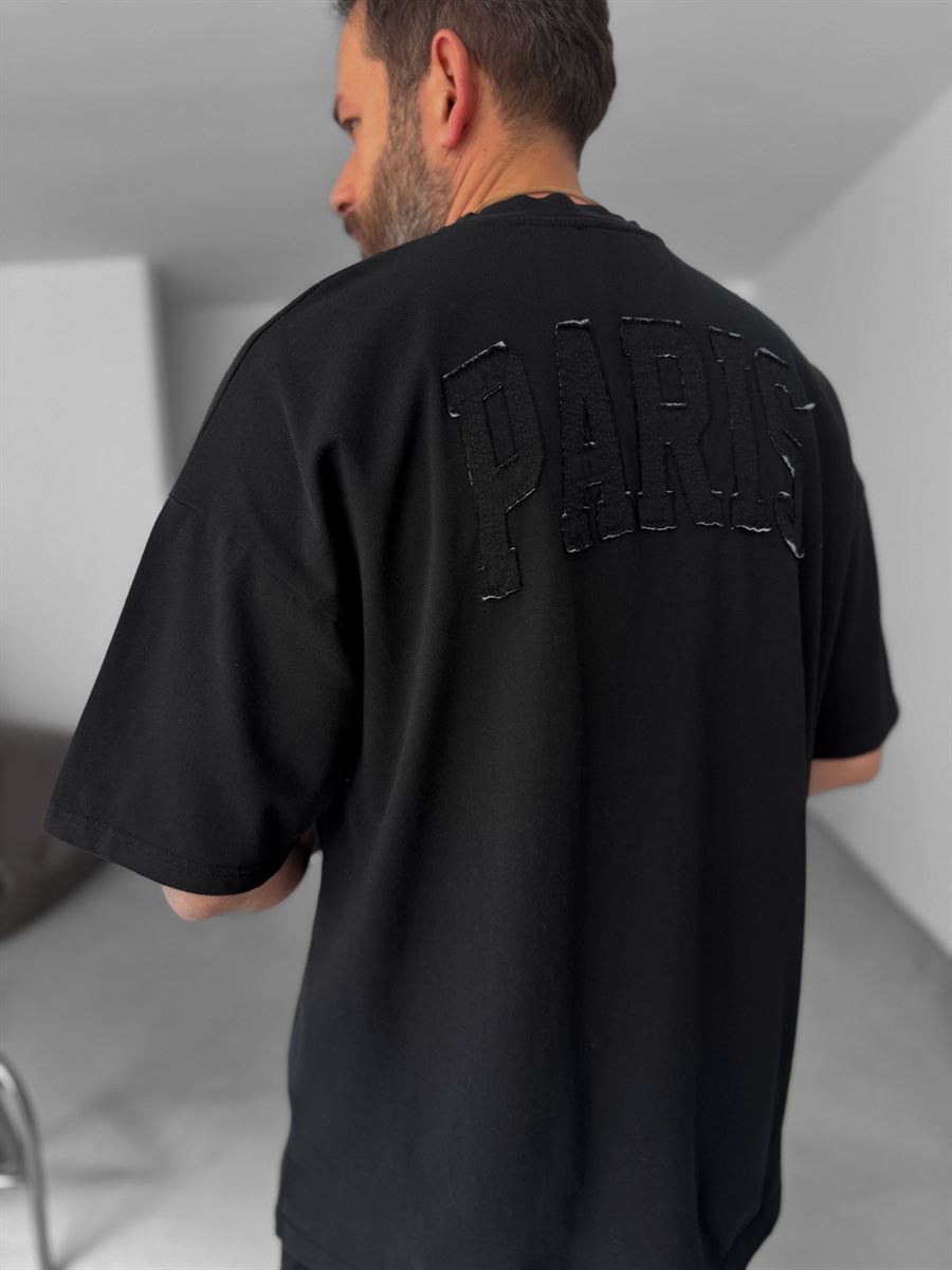 Paris Distressed Text Oversize T-Shirt