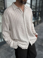 Textured Striped Linen Shirt