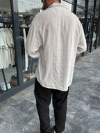 Fine Patterned Striped Linen Shirt