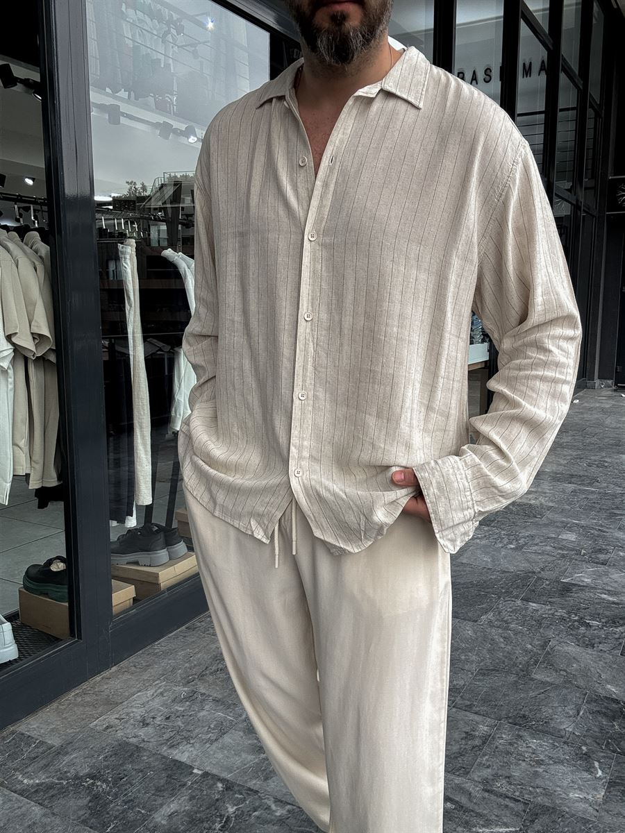 Pinstriped Linen Shirt