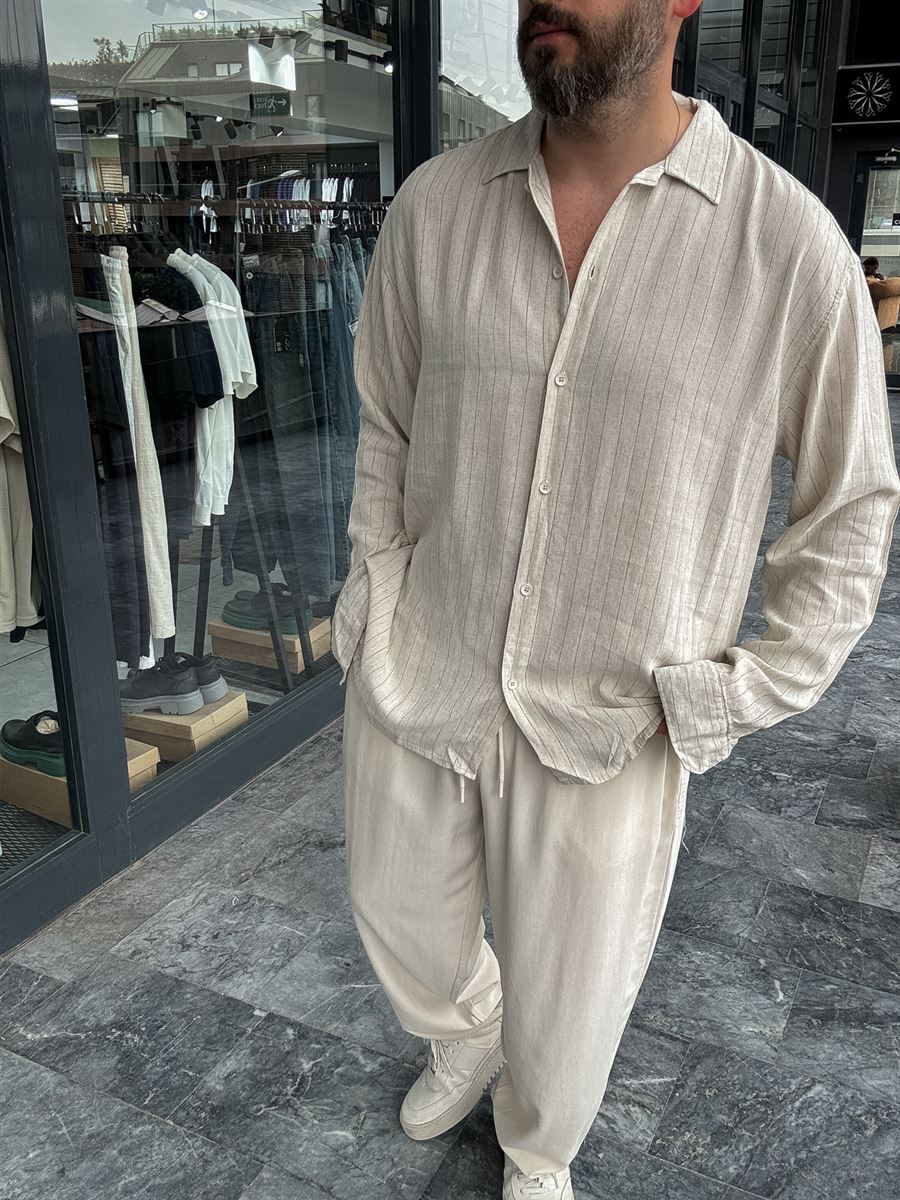 Pinstriped Linen Shirt