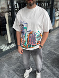 Flock Embossed Printed Oversize T-Shirt