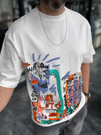 Flock Embossed Printed Oversize T-Shirt