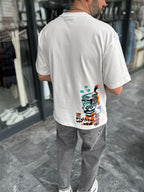 Flock Embossed Printed Oversize T-Shirt