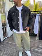 Buttoned Stitched Effected Denim Jacket