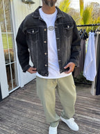 Buttoned Stitched Effected Denim Jacket