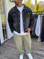 Buttoned Stitched Effected Denim Jacket