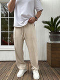 Stitched Lycra Straight Leg Sweatpants