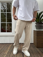 Stitched Lycra Straight Leg Sweatpants