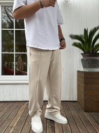 Stitched Lycra Straight Leg Sweatpants