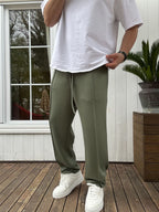 Stitched Lycra Straight Leg Sweatpants