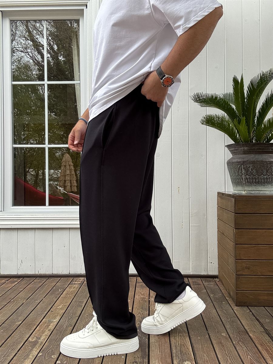 Stitched Lycra Straight Leg Sweatpants