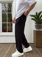 Stitched Lycra Straight Leg Sweatpants