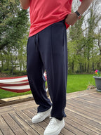 Stitched Lycra Straight Leg Sweatpants