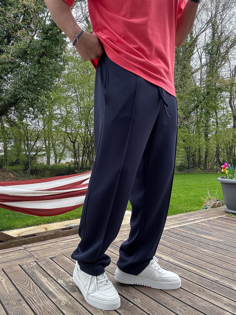 Stitched Lycra Straight Leg Sweatpants